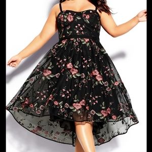 NWT City Chic dolce love black embroidered dress